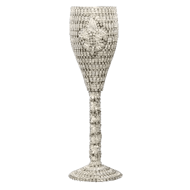 B.B.SIMON CUP-508 Swarovski Crystal Fleur De Lis Wine Glass