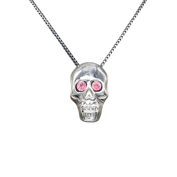 Single Skull Necklace – Light Rose