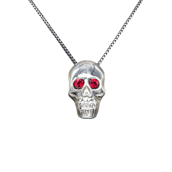 Single Skull Necklace – Red