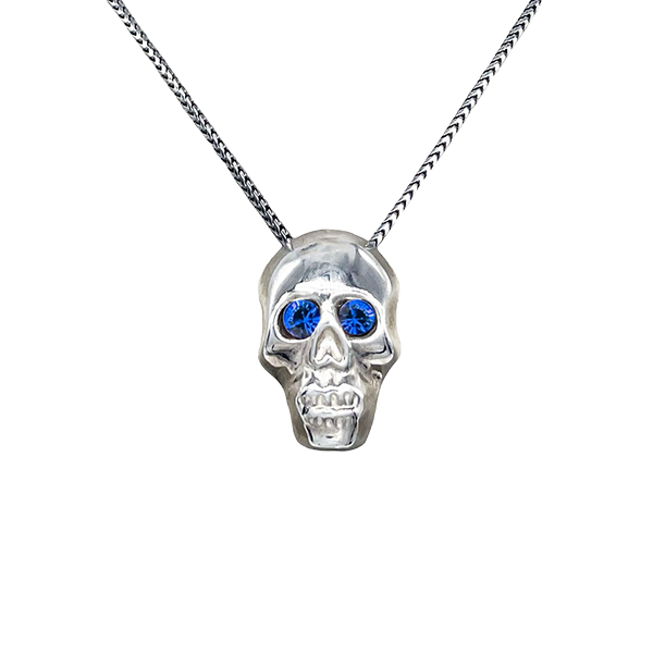Single Skull Necklace – Blue