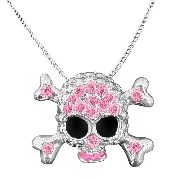 Skull n Bones Necklace – Light Rose