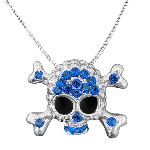 Skull n Bones Necklace – Blue