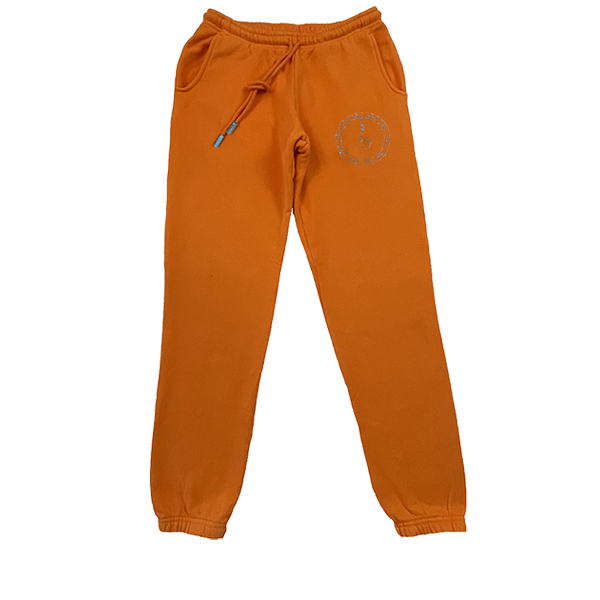 Emblem Sweatpants - Orange/Chrome