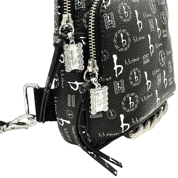 BB Pattern Sling Bag - Black