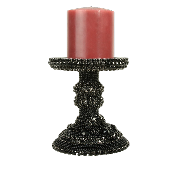 CDH-204-Jet Swarovski Crystal Candle Holder