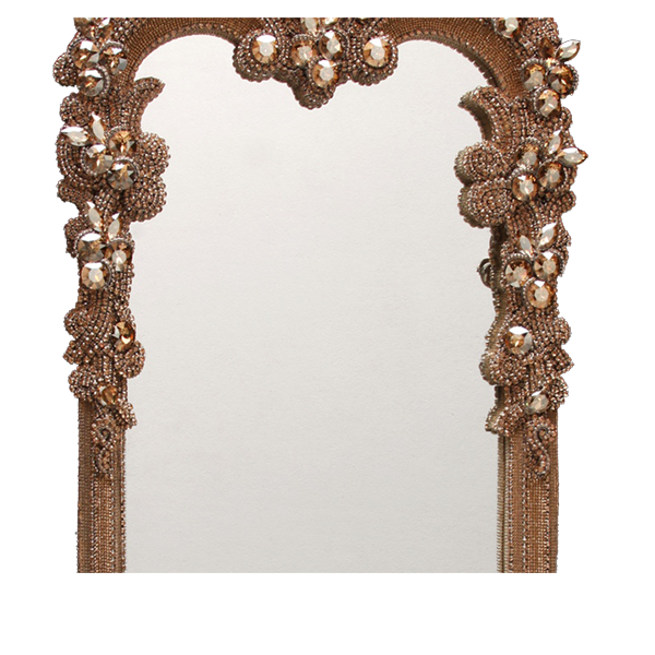 M-201-GOLD BB Simon Ornate Jeweled Swarovski Mirror
