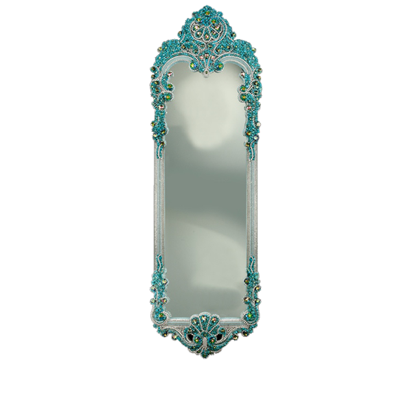 M-305 BB Simon Full Length Turquoise Bling Mirror