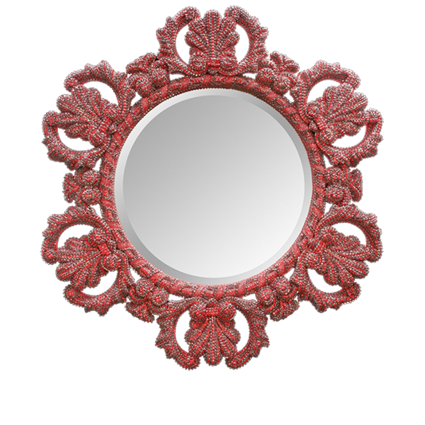 M-516 BB Simon Red Crystal Framed Mirror