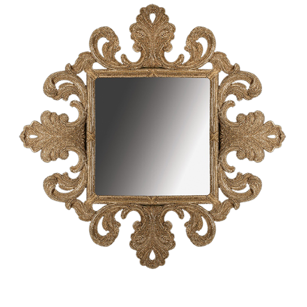 M-518-GOLD BB Simon Gold Diamond Framed Mirror