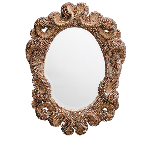 M-519-GOLD BB Simon Royal Gold Crystal Mirror