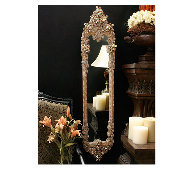 M-523-GOLD BB Simon Skinny Gold Jewel Mirror