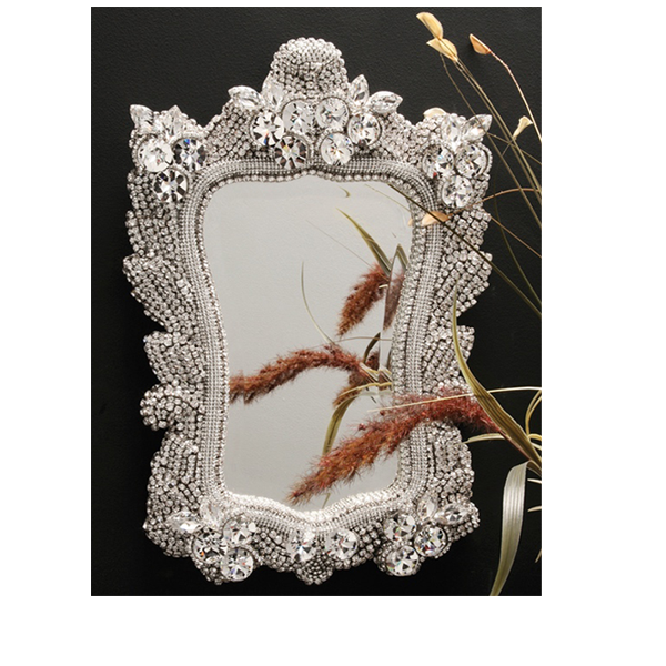 M-524 BB White Princess Frame Crystal Mirror